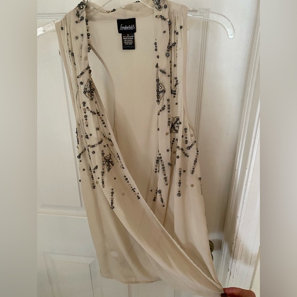 Frederick’s of Hollywood sheer top with beads and rhinestones - Picture 2 of 8